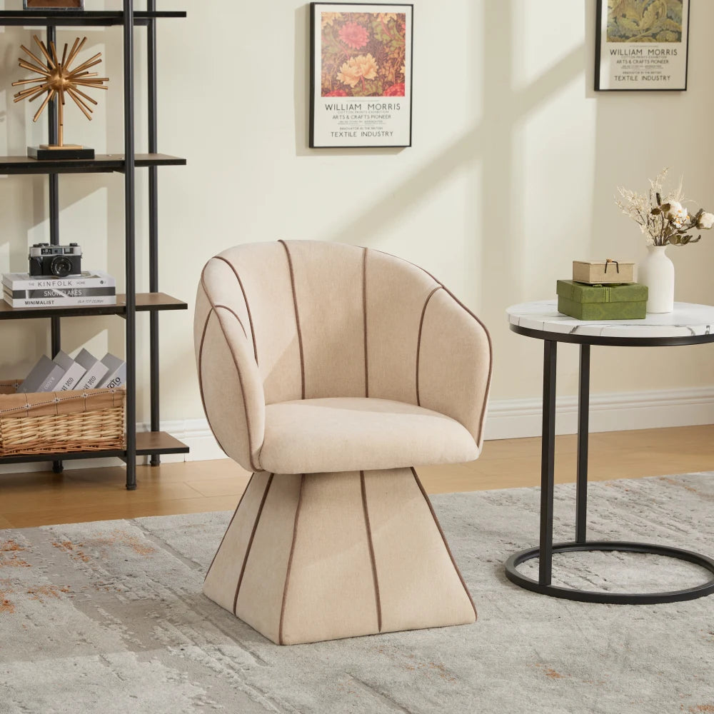 Fauteuil pivotant chenille, dossier haut, fauteuil de chambre – Camel