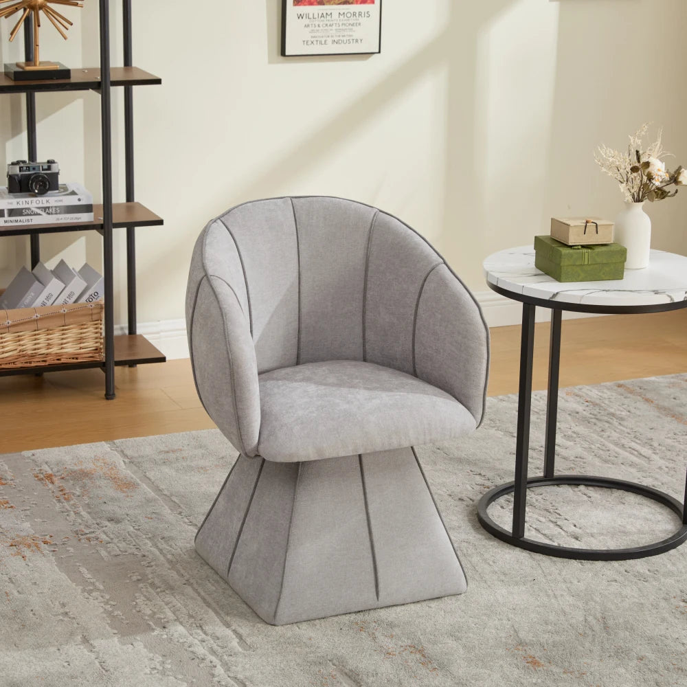 Fauteuil pivotant chenille, dossier haut, fauteuil de chambre – Gris