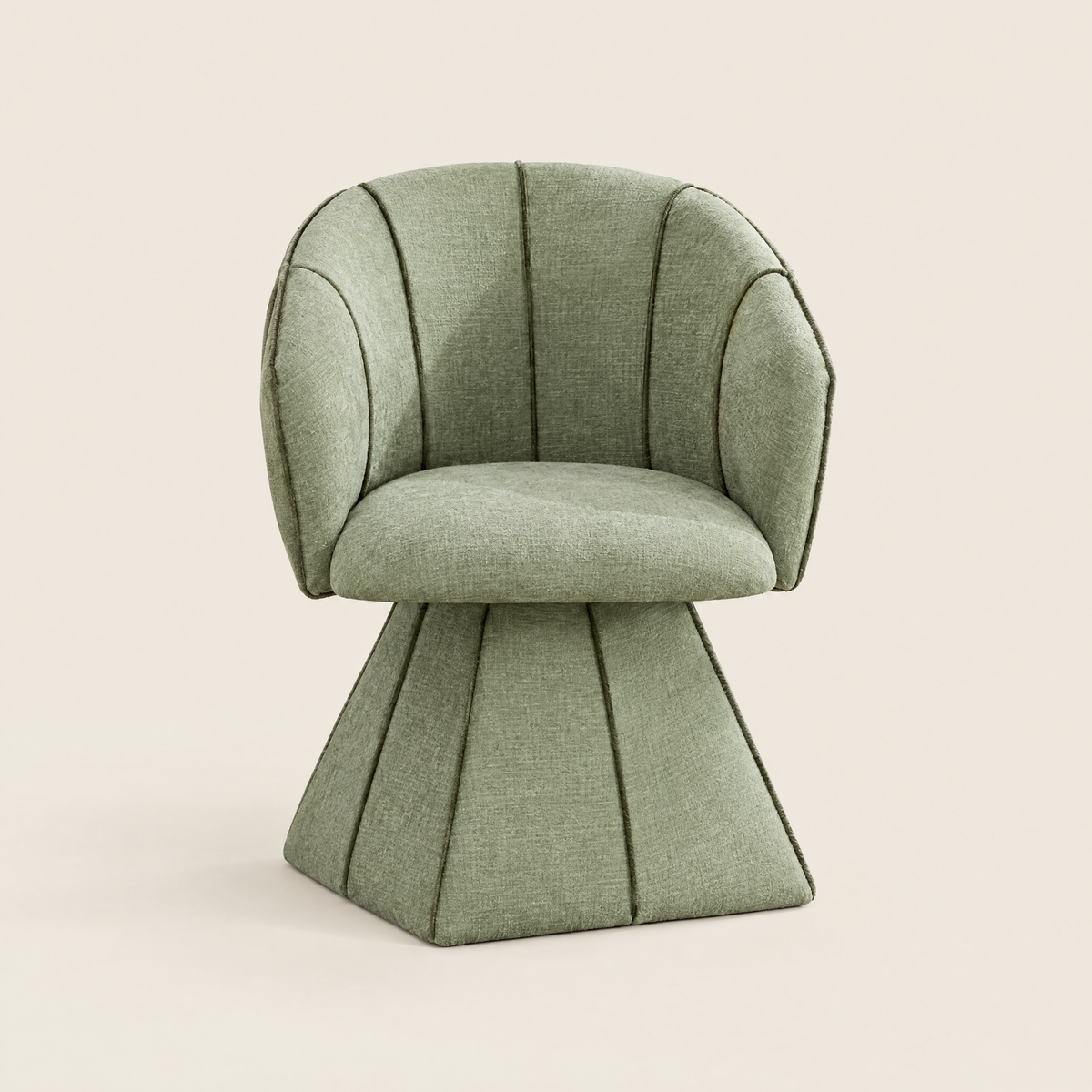 Fauteuil pivotant chenille, dossier haut, fauteuil de chambre – Vert olive