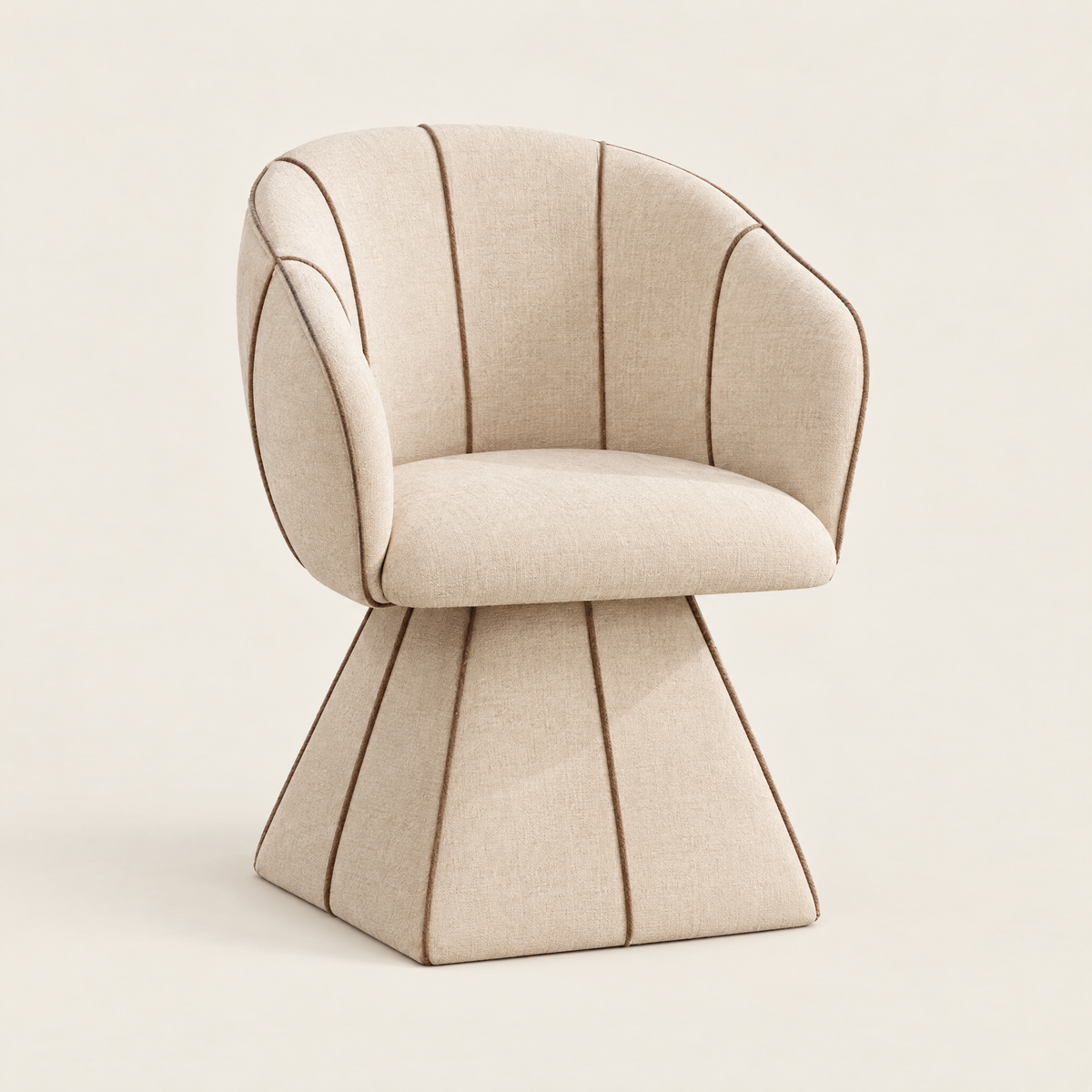 Fauteuil pivotant chenille, dossier haut, fauteuil de chambre – Camel